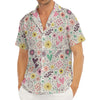 Girly Heart And Flower Pattern Print Men's Deep V-Neck Shirt