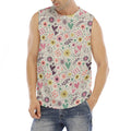 Girly Heart And Flower Pattern Print Men's Fitness Tank Top
