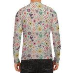 Girly Heart And Flower Pattern Print Men's Long Sleeve Rash Guard
