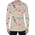 Girly Heart And Flower Pattern Print Men's Long Sleeve T-Shirt