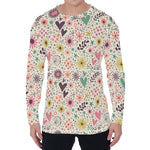 Girly Heart And Flower Pattern Print Men's Long Sleeve T-Shirt