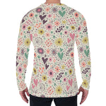 Girly Heart And Flower Pattern Print Men's Long Sleeve T-Shirt