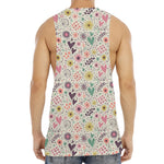 Girly Heart And Flower Pattern Print Men's Muscle Tank Top