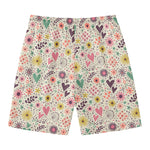 Girly Heart And Flower Pattern Print Men's Swim Trunks