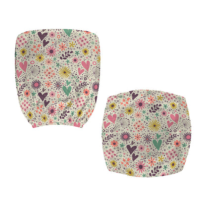 Girly Heart And Flower Pattern Print Office Chair Cover
