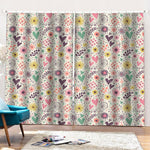 Girly Heart And Flower Pattern Print Pencil Pleat Curtains