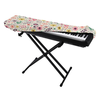 Girly Heart And Flower Pattern Print Piano Keyboard Cover