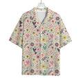 Girly Heart And Flower Pattern Print Rayon Hawaiian Shirt