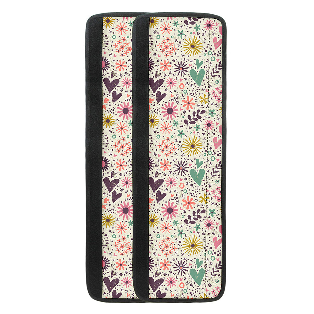 Girly Heart And Flower Pattern Print Refrigerator Handle Covers