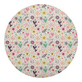 Girly Heart And Flower Pattern Print Round Blanket