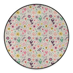 Girly Heart And Flower Pattern Print Round Floor Mat