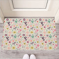 Girly Heart And Flower Pattern Print Rubber Doormat