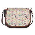 Girly Heart And Flower Pattern Print Saddle Bag