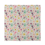 Girly Heart And Flower Pattern Print Silk Bandana