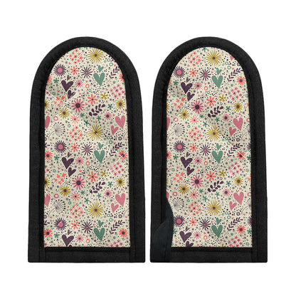Girly Heart And Flower Pattern Print Skillet Handle Cover