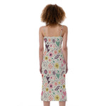 Girly Heart And Flower Pattern Print Slim Fit Midi Cami Dress