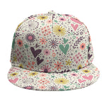 Girly Heart And Flower Pattern Print Snapback Cap