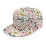 Girly Heart And Flower Pattern Print Snapback Cap