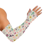 Girly Heart And Flower Pattern Print Sun Protection Arm Sleeves