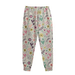 Girly Heart And Flower Pattern Print Sweatpants
