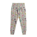 Girly Heart And Flower Pattern Print Sweatpants