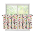 Girly Heart And Flower Pattern Print Tier Curtains