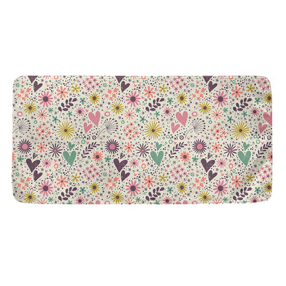 Girly Heart And Flower Pattern Print Towel
