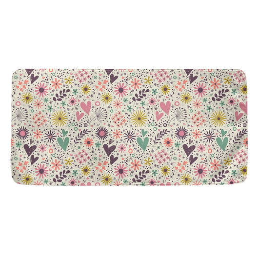 Girly Heart And Flower Pattern Print Towel