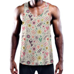 Girly Heart And Flower Pattern Print Training Tank Top