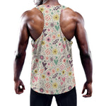 Girly Heart And Flower Pattern Print Training Tank Top