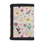 Girly Heart And Flower Pattern Print Trifold Wallet