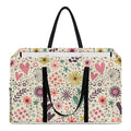 Girly Heart And Flower Pattern Print Utility Tote Bag