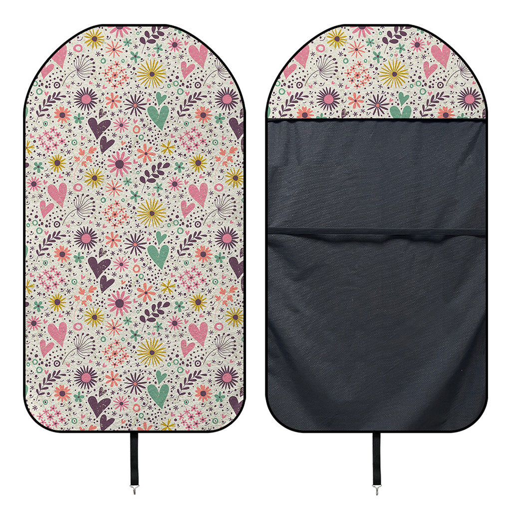 Girly Heart And Flower Pattern Print Waterproof Car Seat Cover