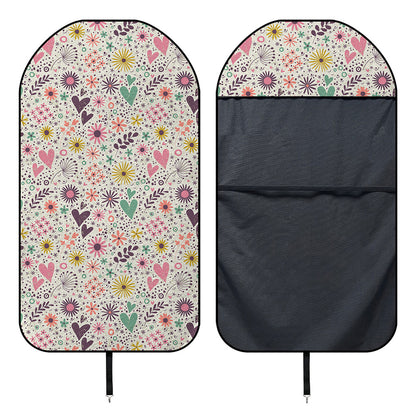Girly Heart And Flower Pattern Print Waterproof Car Seat Cover