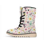 Girly Heart And Flower Pattern Print Winter Boots