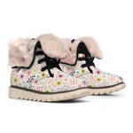 Girly Heart And Flower Pattern Print Winter Boots