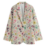 Girly Heart And Flower Pattern Print Women's Blazer