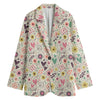 Girly Heart And Flower Pattern Print Women's Blazer