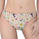 Girly Heart And Flower Pattern Print Women's Thong