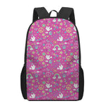 Girly Peace Sign And Love Pattern Print 17 Inch Backpack