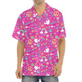 Girly Peace Sign And Love Pattern Print Aloha Shirt