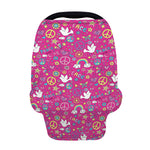 Girly Peace Sign And Love Pattern Print Baby Seat Cover