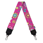 Girly Peace Sign And Love Pattern Print Bag Strap