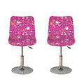 Girly Peace Sign And Love Pattern Print Bar Stool Covers
