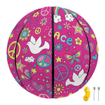 Girly Peace Sign And Love Pattern Print Basketball