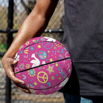 Girly Peace Sign And Love Pattern Print Basketball