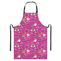 Girly Peace Sign And Love Pattern Print Bib Apron With Pocket