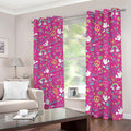 Girly Peace Sign And Love Pattern Print Dimout Grommet Curtains
