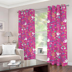 Girly Peace Sign And Love Pattern Print Blackout Grommet Curtains