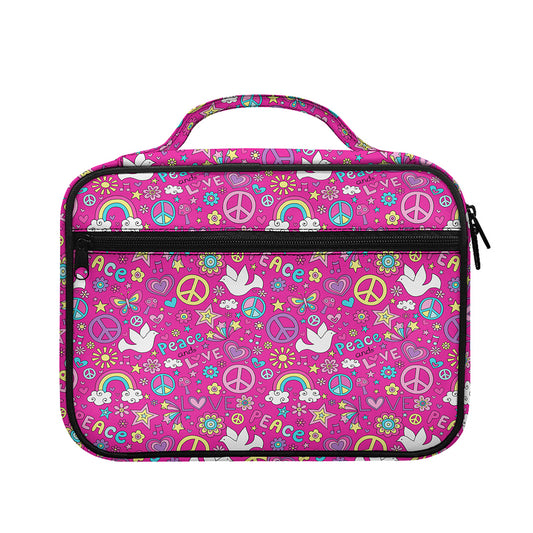 Girly Peace Sign And Love Pattern Print Briefcase Bible Bag